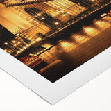 Art deco poster of a European cityscape in muted gray and blue tones on rolled canvas, suitable for dining room decor.