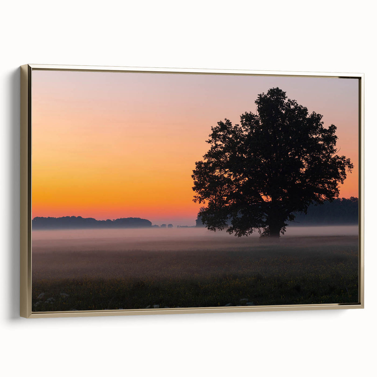 Vintage poster art of a European landscape in Latvia on framed canvas with black and gold tones.