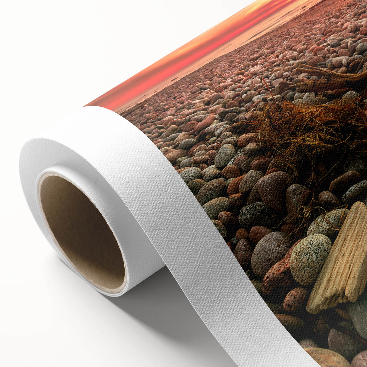 Art deco poster of a serene Lithuanian landscape in soft pastel colors on rolled canvas, ideal for nursery wall art.