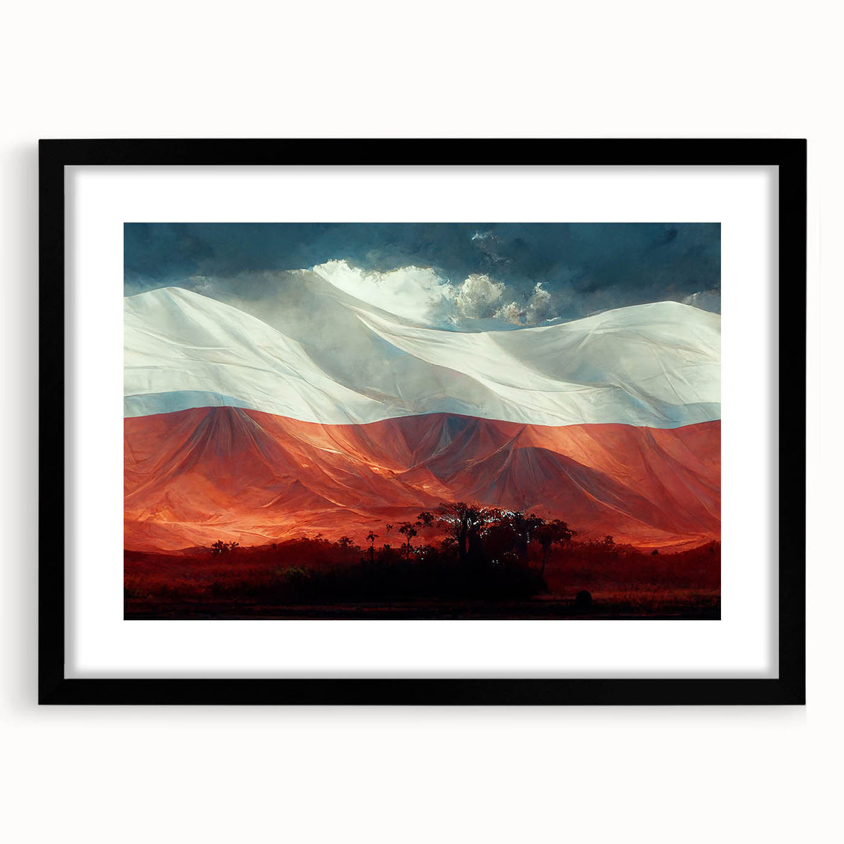 Abstract art print featuring a colorful, textured European scenery on a large framed canvas, ideal for living room decor.