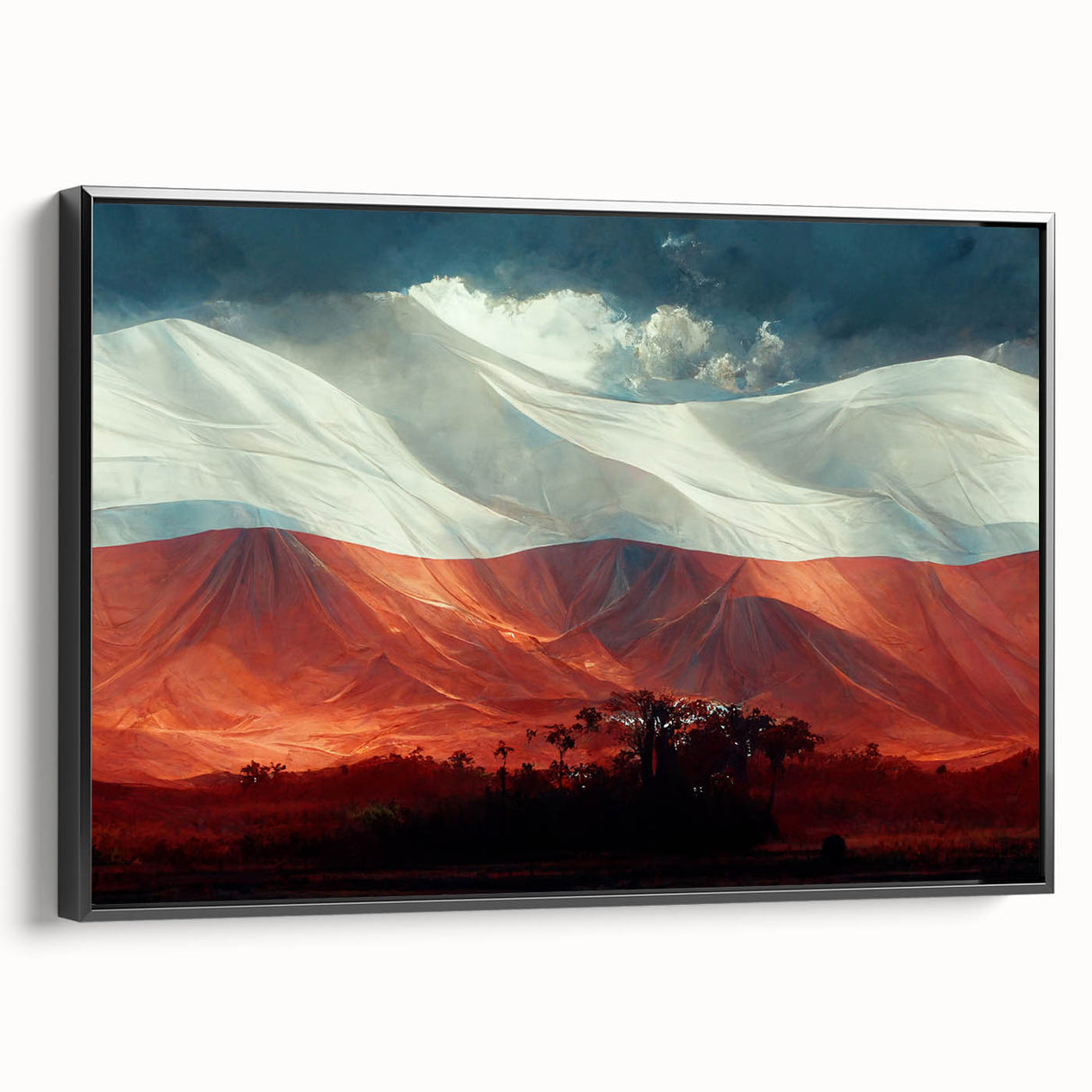 Black and white landscape art painting of European scenery on framed canvas, ideal for bedroom wall decor.