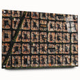 Acrylic print of a large abstract depiction of Barcelona with vibrant hues, suitable for bedroom or dining room decor.