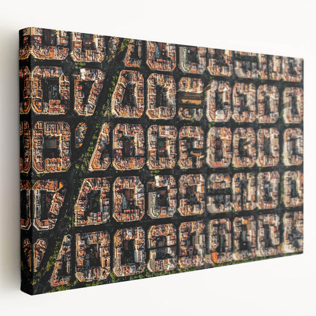 Large art depicting Barcelona scenery on stretched canvas, with vibrant hues, ideal for kitchen wall art.