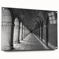 Acrylic glass print of Madrid cityscape in muted earth tones, ideal for dining room decor.