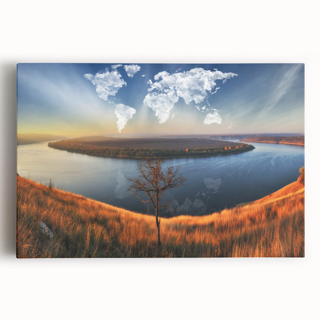 Black and white photograph of a scenic European landscape on stretched canvas, ideal for kitchen wall art.