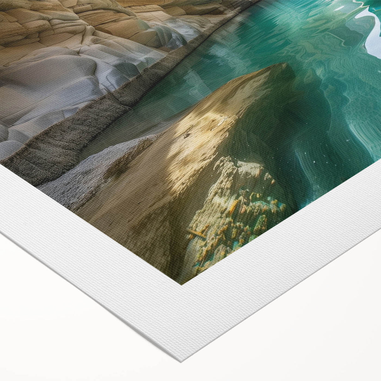 Art deco poster featuring a scenic view of a Middle Eastern landscape on a rolled canvas, suitable for dining room wall art.