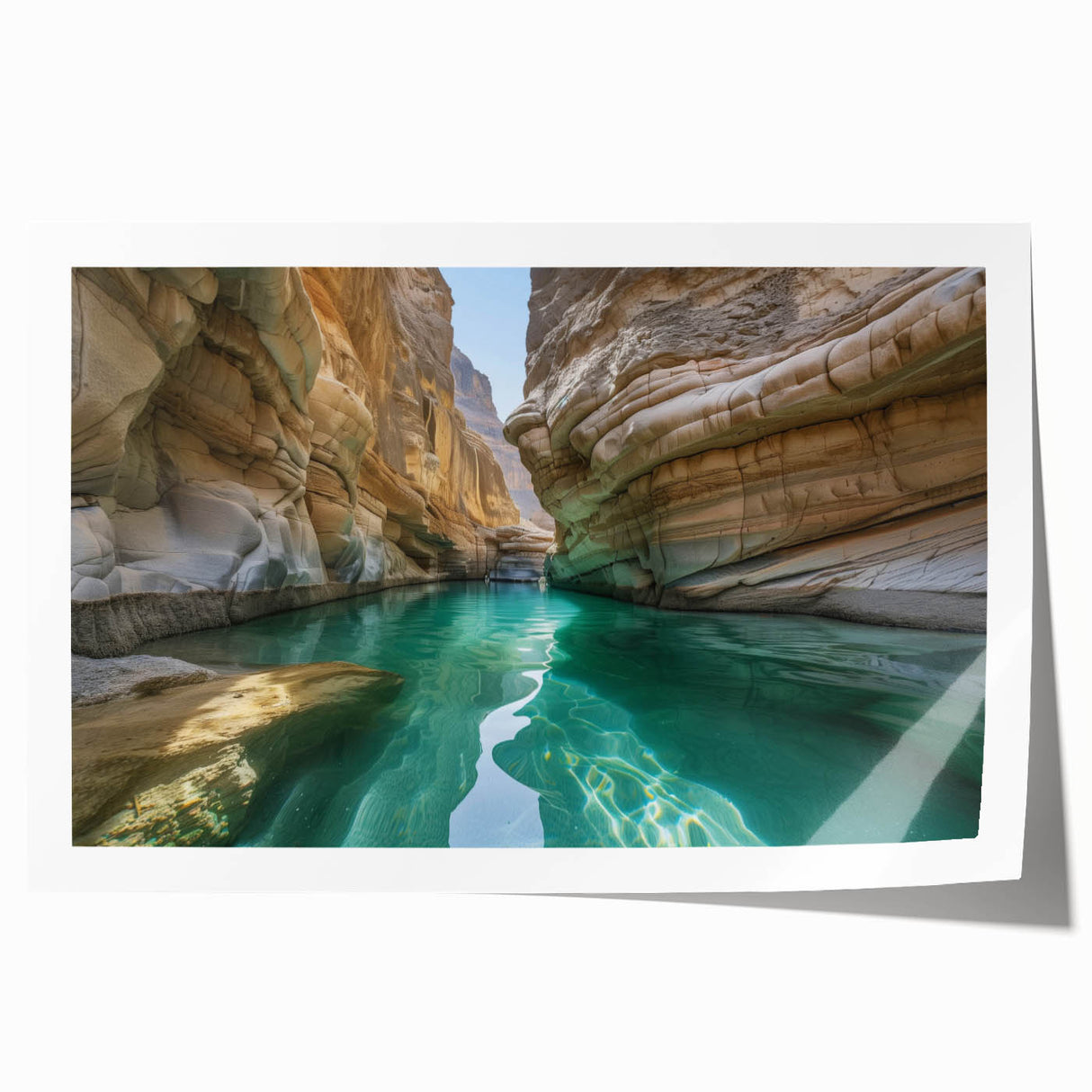 Rolled canvas print of a Middle Eastern scenery with vibrant floral elements, ideal for art wall dining room.