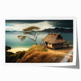 Extra large rolled print of a Fiji ocean scenery with vibrant blues and greens, ideal for dining room wall art.