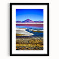 Extra large abstract art print depicting a colorful, textured scenery of Bolivia, ideal for living room decor.