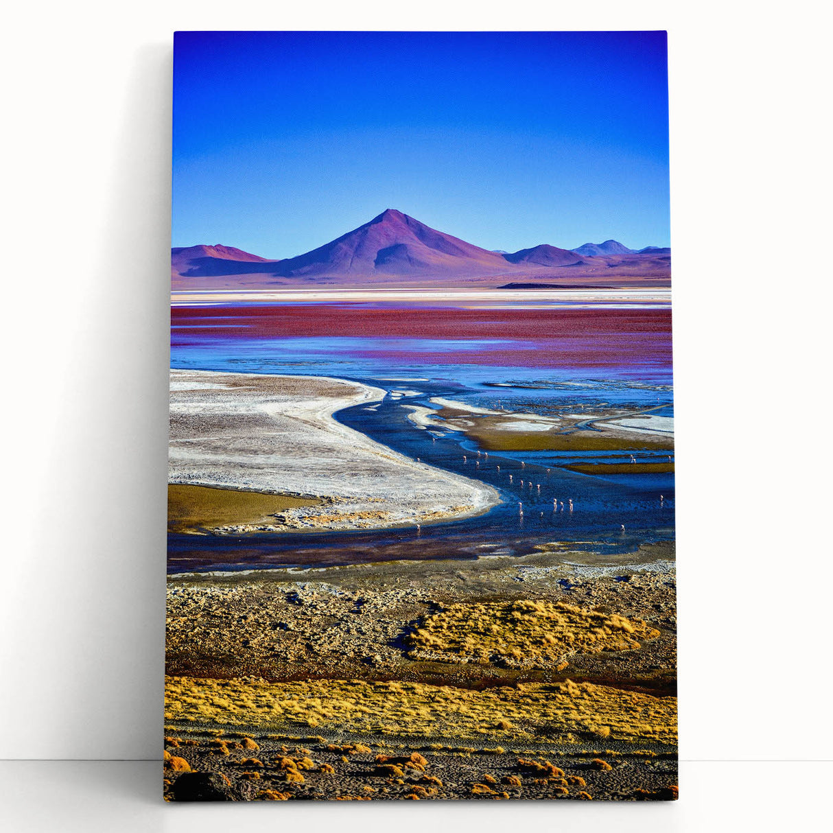 Black and white large canvas print of a Bolivian landscape, ideal for kitchen wall art or bedroom decor.