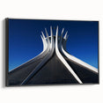 Black and white vintage poster art of a Brazilian landscape on framed canvas, ideal for bedroom wall decor.