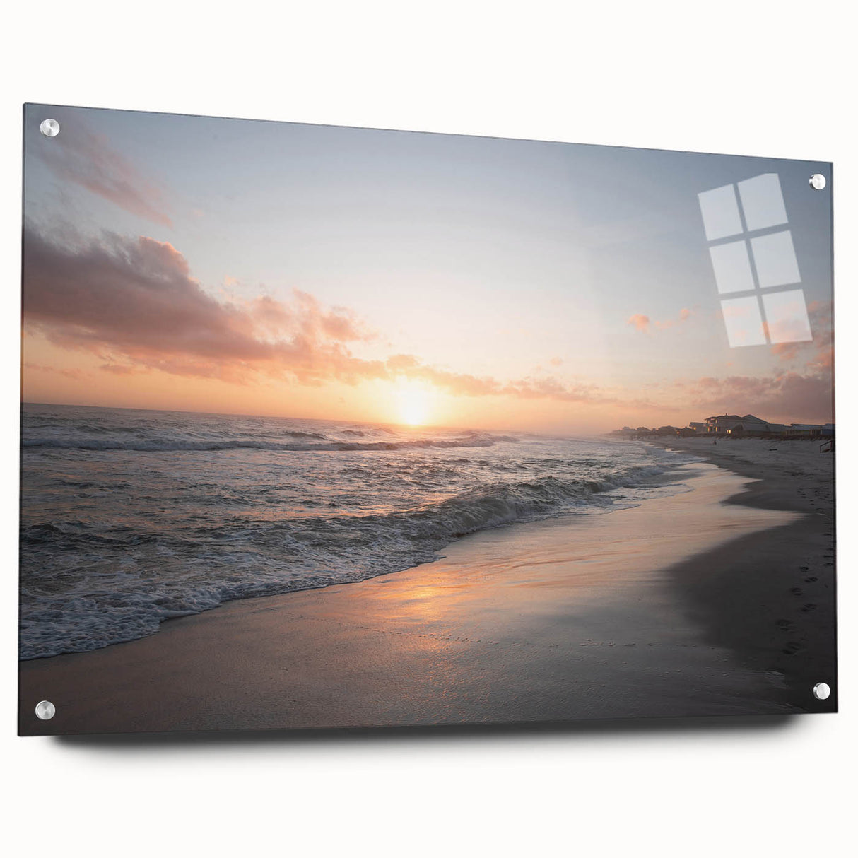 Large abstract wall art of Alabama scenery on acrylic glass, featuring earthy tones, ideal for bedroom or dining room decor.