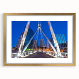 Extra large abstract art print featuring textured scenery of Connecticut in muted earth tones, framed in gold.