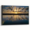 Black and white vintage poster art of Daytona landscape on framed canvas, ideal for bedroom wall decor.