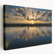 Daytona beach scene on large stretched canvas, featuring vibrant blue and sandy tones, suitable for kitchen wall art.