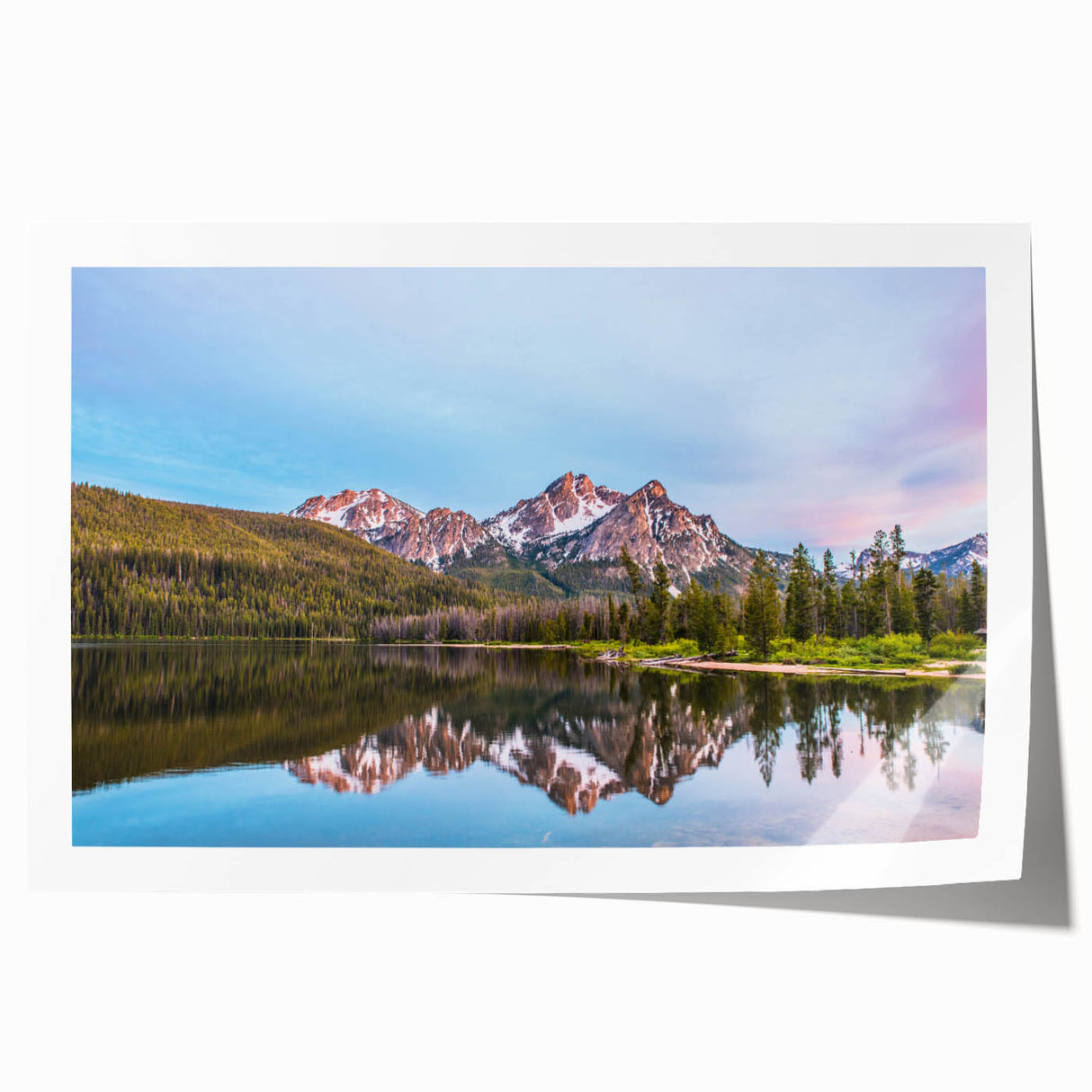 Scenic Idaho landscape on rolled canvas, featuring muted earth tones, ideal for art wall dining room.