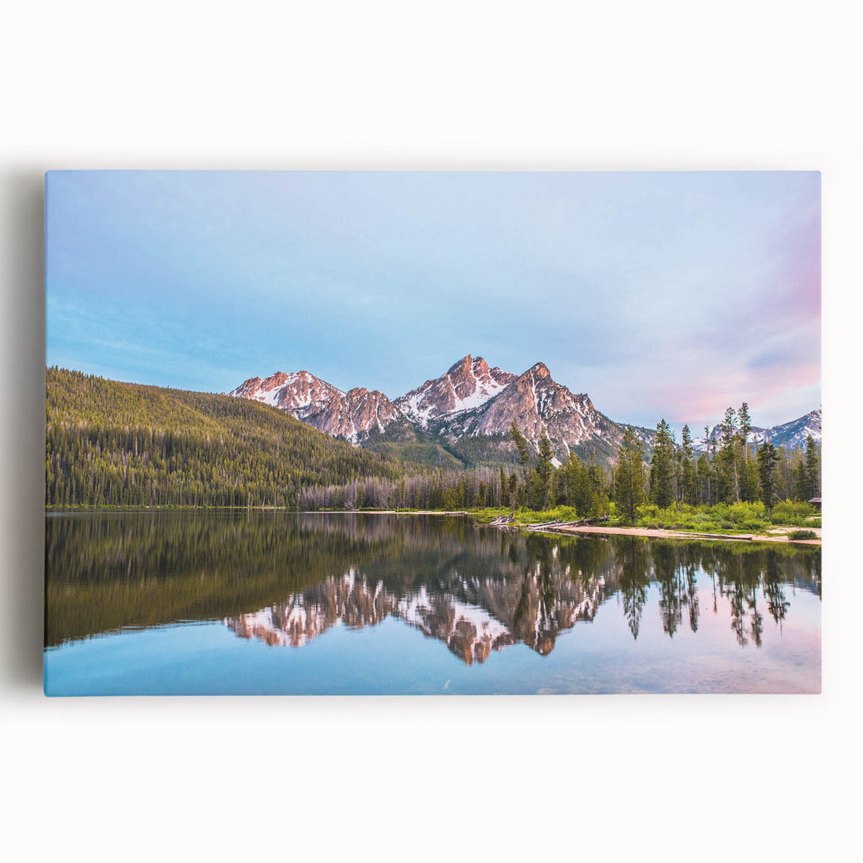 Black and white stretched canvas print of Idaho scenery, ideal for kitchen art.
