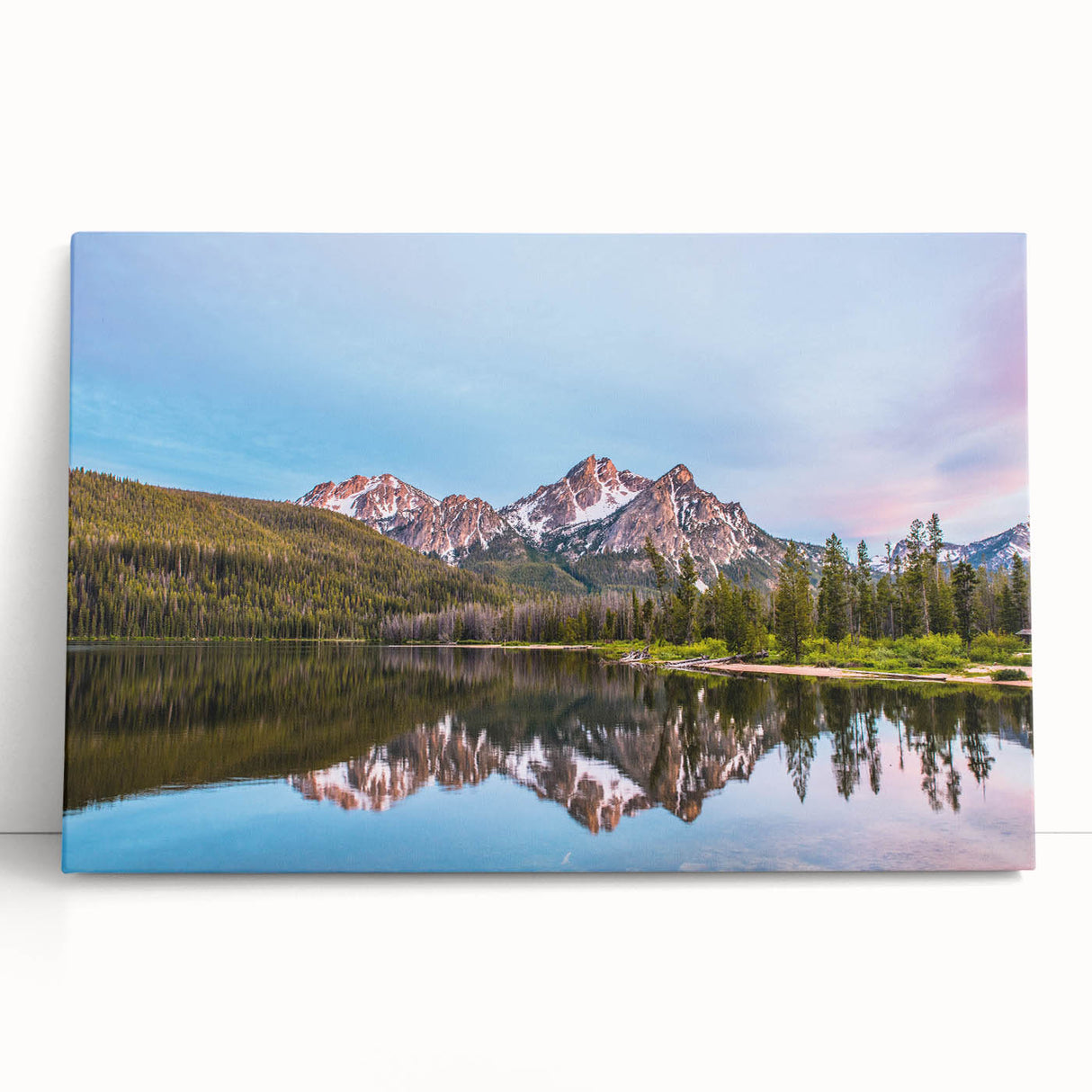 Black and white photograph of an Idaho landscape on stretched canvas, ideal for kitchen wall art.