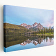 A panoramic view of the Idaho landscape on a stretched canvas, featuring earthy green and brown tones.