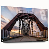 Acrylic glass print of a large abstract depiction of Kentucky scenery in earth tones, ideal for bedroom or dining room decor.