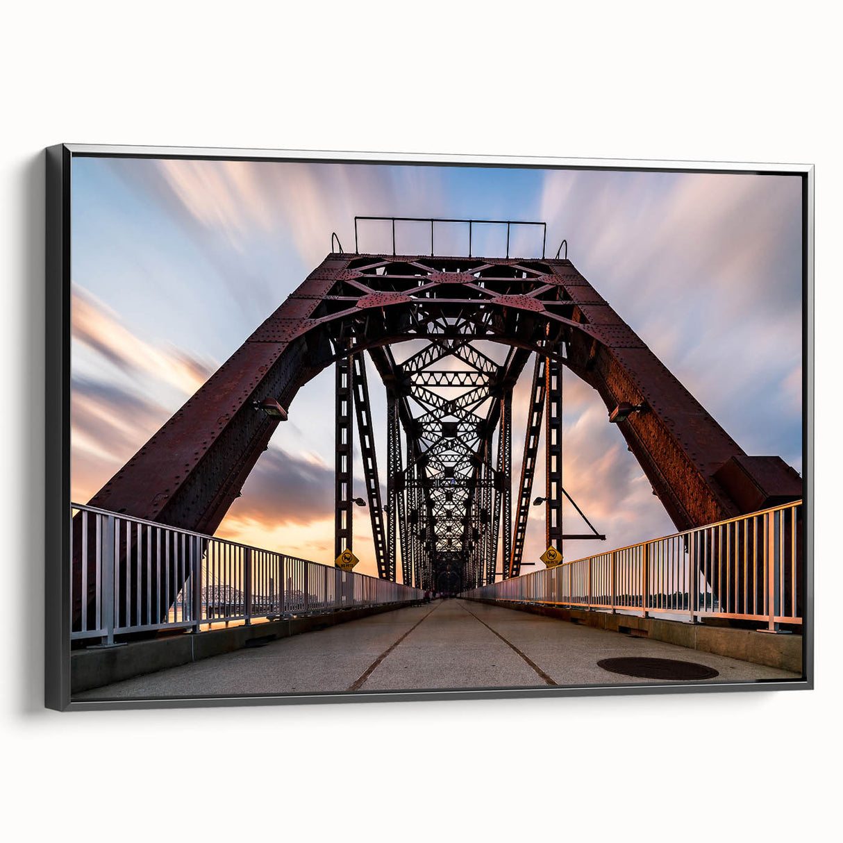 Black and white landscape art painting of Kentucky scenery on framed canvas, suitable for bedroom wall decor.