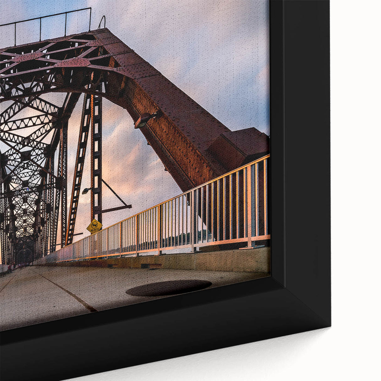 Extra large framed canvas featuring a textured depiction of a Kentucky landscape in black with colorful art accents.