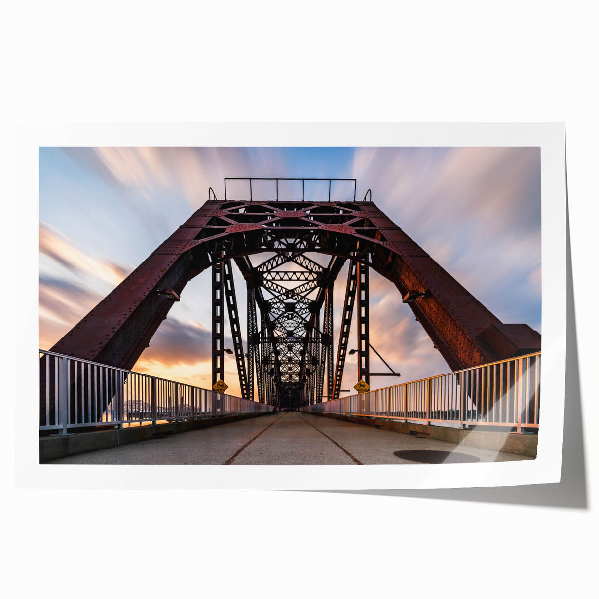 Extra large rolled print of Kentucky scenery with soft pastel floral designs.