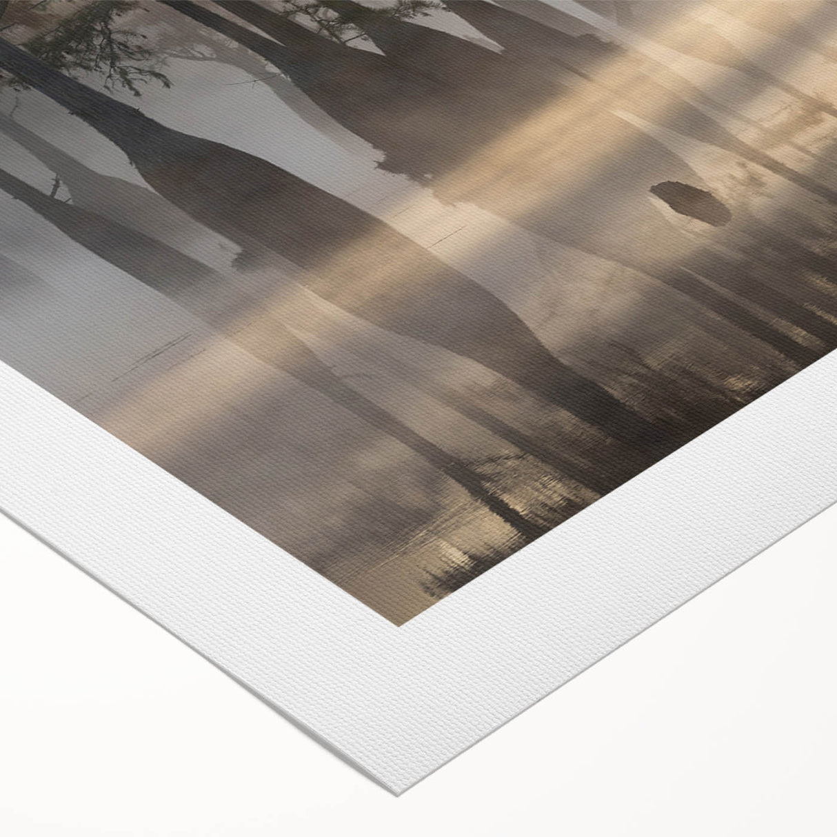 Art deco poster of Louisiana landscape in muted earth tones on rolled canvas, suitable for dining room decor.