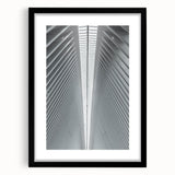 Extra large abstract art print of Seattle skyline with vibrant, colorful textures on a black framed canvas.