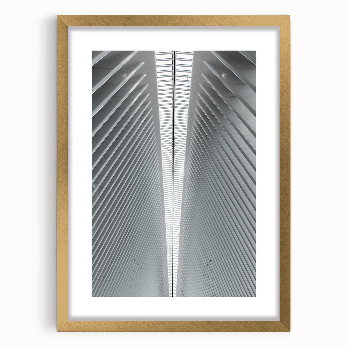 Extra large abstract art print of Seattle skyline in textured gold frame, ideal for living room decor.