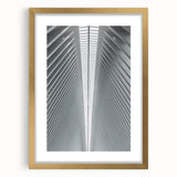 Extra large abstract art print of Seattle skyline in textured gold frame, ideal for living room decor.