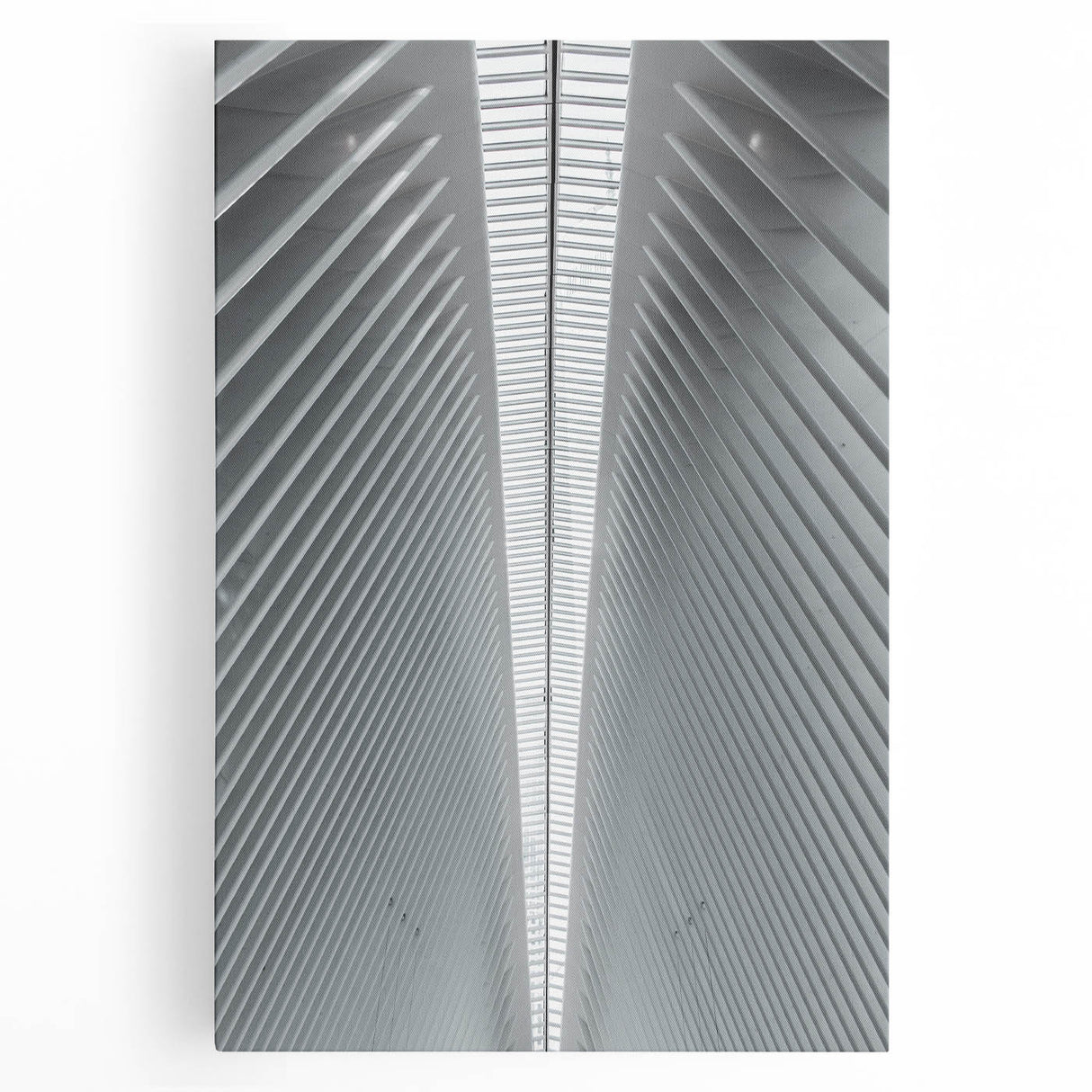 Black and white stretched canvas of Seattle skyline, ideal for kitchen wall art.