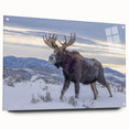 Acrylic print of the Grand Tetons with vibrant green and blue tones, ideal for bedroom or dining room decor.