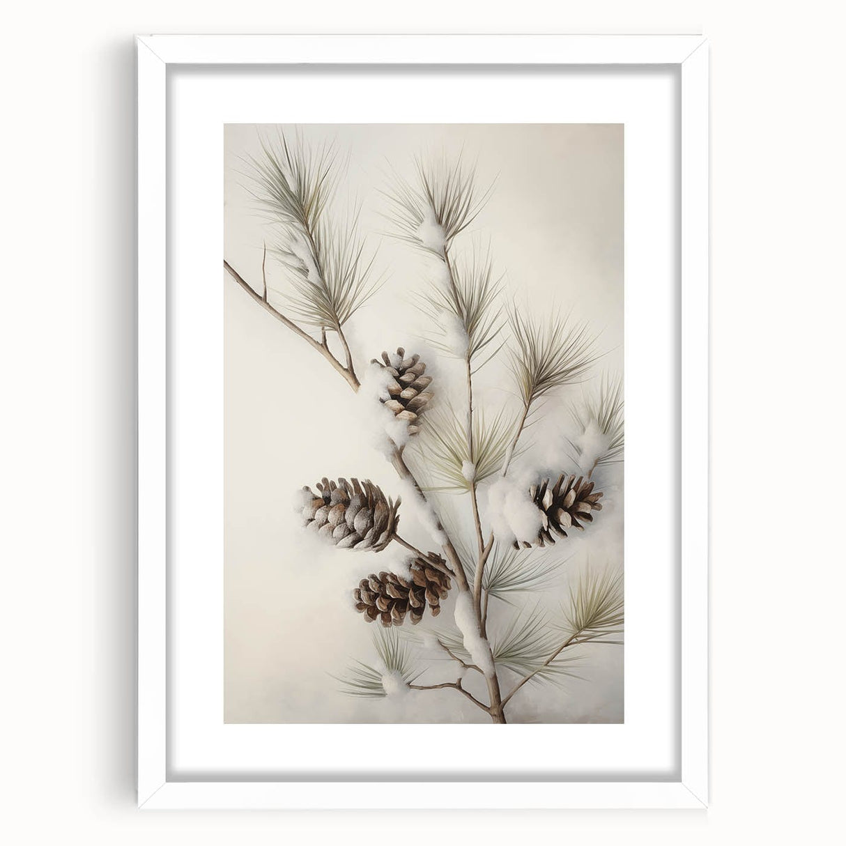 Abstract art print featuring swirling white and blue tones on a framed canvas, suitable for dining room or bedroom decor.