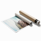 Extra large rolled canvas featuring a floral art design in pastel shades.