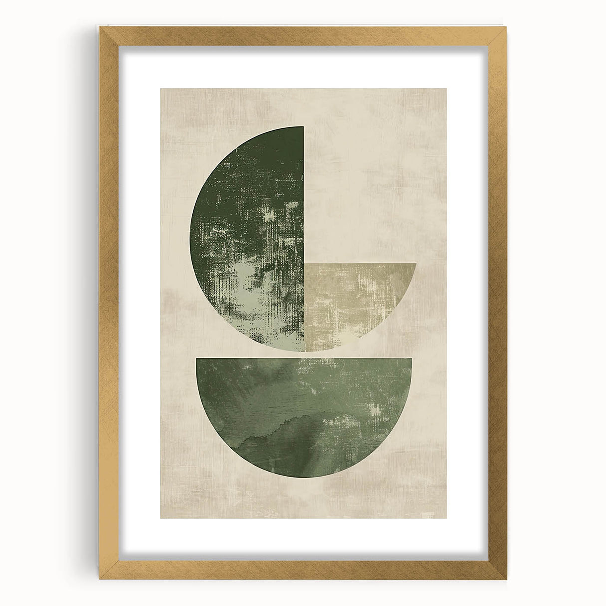 Framed Dining Room Prints – Abstract Green & Beige Wall Art