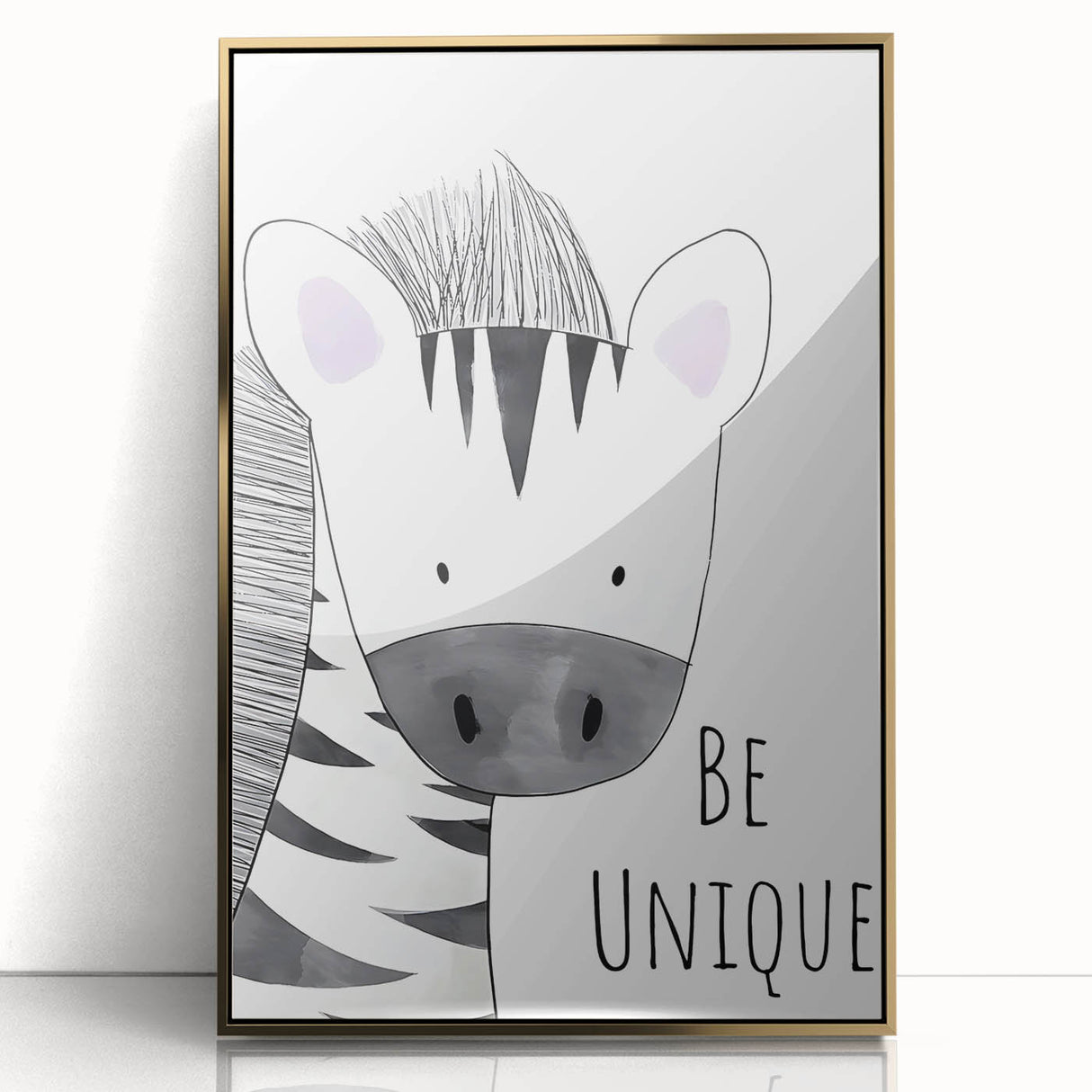 Kids Room Art Prints - Be Unique Zebra Wall Art for Girls' Bedrooms