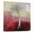 Abstract floral acrylic glass artwork displayed from the side, showcasing vibrant colors and intricate patterns, secured with decorative pins, ideal for modern decor.