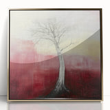 Framed acrylic artwork showcasing an abstract floral design in vibrant colors, accented with a gold frame, ideal for modern decor and aesthetic enhancement.