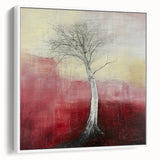 Framed canvas artwork depicting abstract floral designs in vibrant colors, showcasing a white side view. Perfect for modern home decor, adding elegance and style.