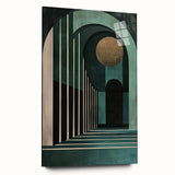 Abstract minimalist wall art design displayed in a side view, showcasing vibrant colors and smooth acrylic glass finish, emphasizing modern aesthetics. Perfect for contemporary decor.