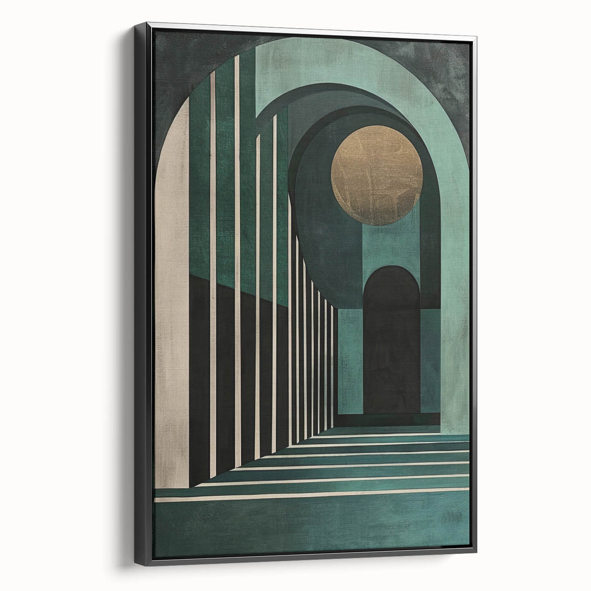 Abstract minimalist wall art in a sleek black frame, showcasing geometric patterns and subtle textures, ideal for modern home decor and art enthusiasts.