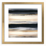 Minimalist Abstract Wall Art – Black, Beige & Gold Canvas Print