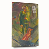 Expressionist Art - Standing Hunter with a Dog by Arnold Peter Weisz-Kubínčan