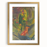 Expressionist Art - Standing Hunter with a Dog by Arnold Peter Weisz-Kubínčan