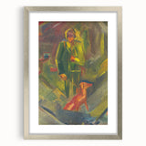 Expressionist Art - Standing Hunter with a Dog by Arnold Peter Weisz-Kubínčan