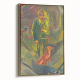 Expressionist Art - Standing Hunter with a Dog by Arnold Peter Weisz-Kubínčan