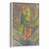 Expressionist Art - Standing Hunter with a Dog by Arnold Peter Weisz-Kubínčan