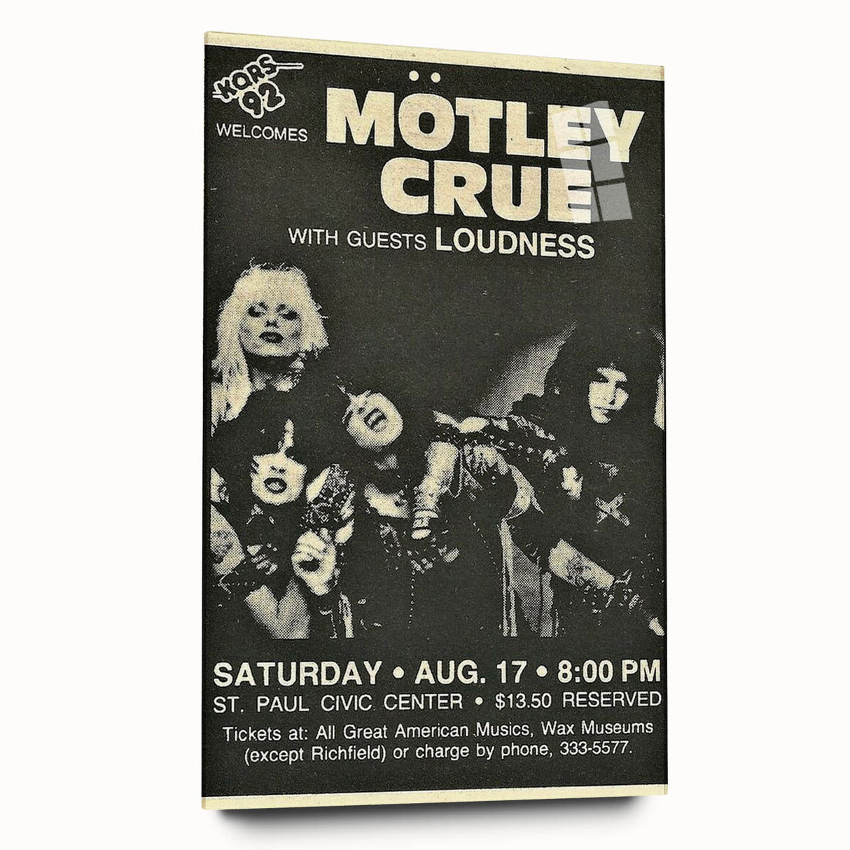 Mötley Crüe 1980s Concert Poster - Vintage Rock Wall Art