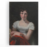 Romanticism Art - Portrait of Mary Freer on Historical Canvas